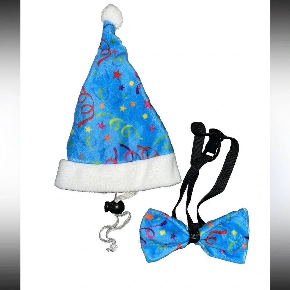 Dog Birthday Hat & Bow Tie Collar Adjustable